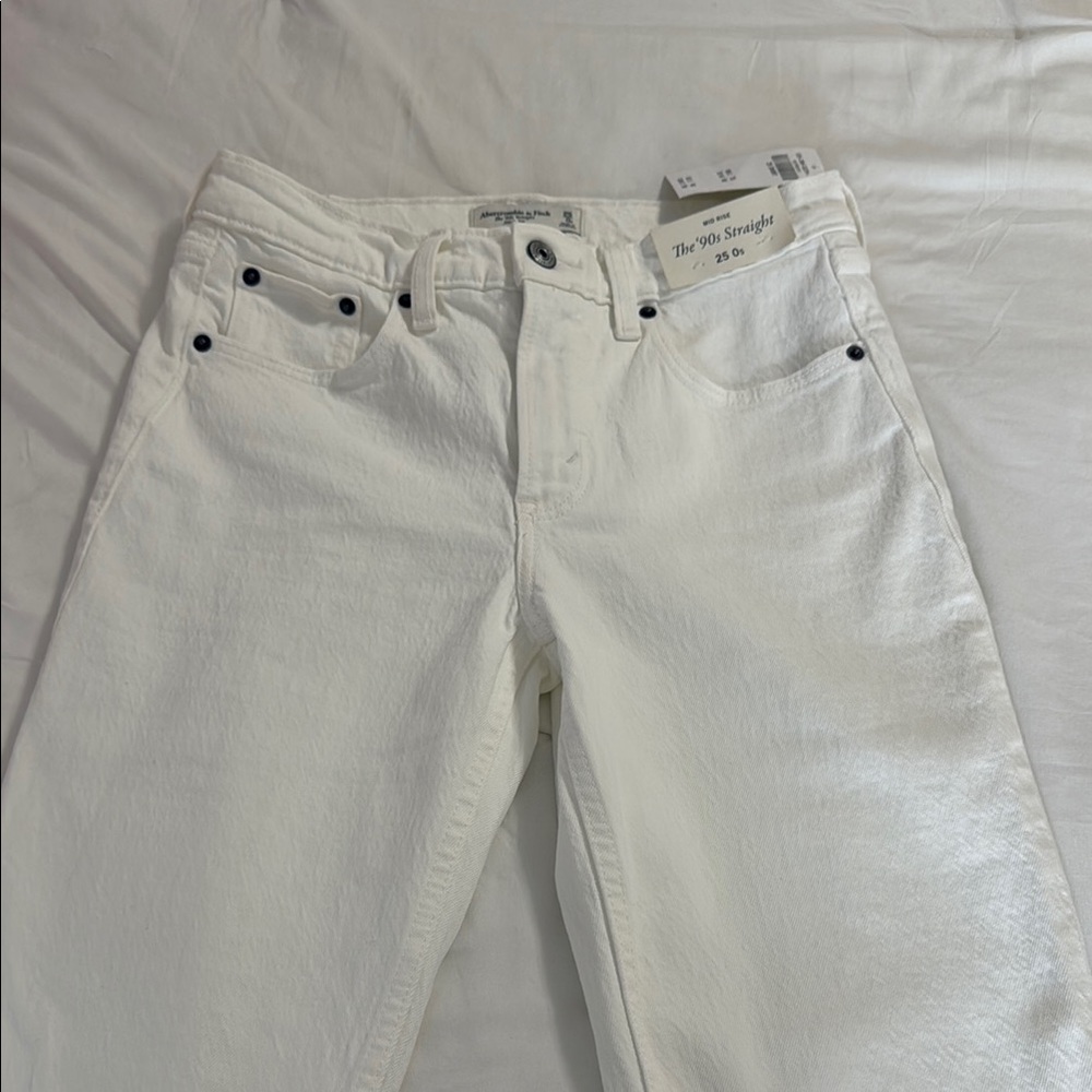 White Straight-Leg Jeans